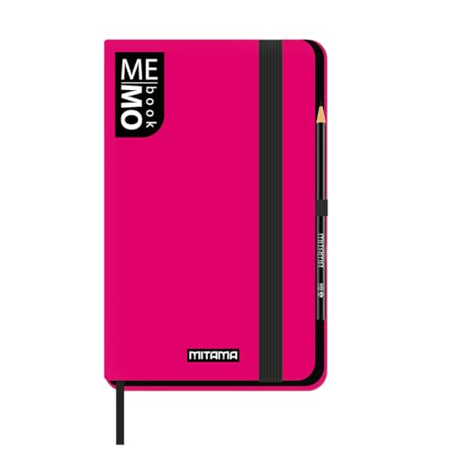 Mitama Notizbuch Large Fuchsia – Memobook – Notizbuch – Soft-Touch-Cover – Innentasche + Bleistift enthalten – weiße Blätter – 13 x 21 cm von Mitama