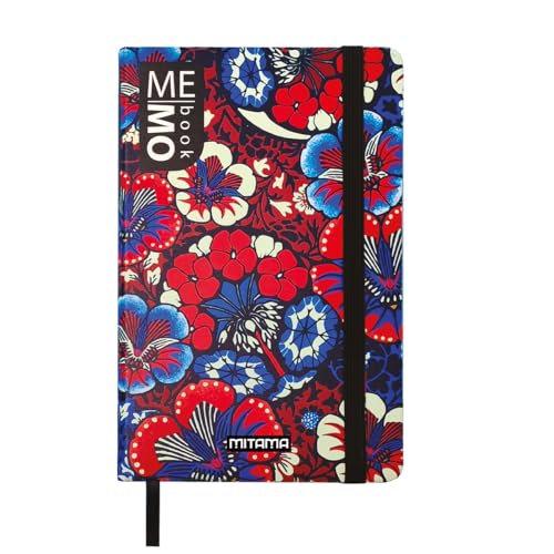 Mitama Notizbuch Large – Grafik FLOWERS – MEMO BOOK – Notizbuch – Soft Touch Cover – Innentasche + Bleistift enthalten – Blätter kariert 5 mm – 13 x 21 cm von Mitama