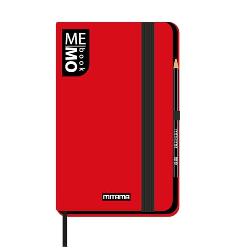 Mitama Notizbuch Large Rot – Memobuch – Notizbuch – Soft Touch Cover – Innentasche + Bleistift enthalten – liniertes Blatt – 13 x 21 cm von Mitama