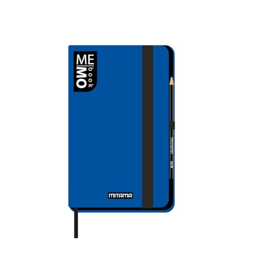 Mitama Notizbuch Pocket Blau – Memobook – Notizbuch – Soft-Touch-Cover – Innentasche + Bleistift enthalten – Blätter kariert 5 mm – 9 x 14 cm von Mitama
