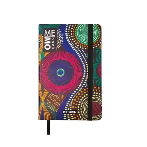 Mitama Notizbuch Pocket Grafik AFRO – Memobook – Notizbuch – Soft Touch Cover – Innentasche + Bleistift enthalten – Blätter kariert 5 mm – 9 x 14 cm von Mitama