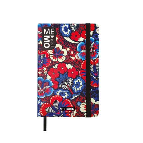 Mitama Notizbuch Pocket Grafik FLOWERS – MEMO BOOK – Notizbuch – Soft Touch Cover – Innentasche + Bleistift enthalten – Blätter kariert 5 mm – 9 x 14 cm von Mitama