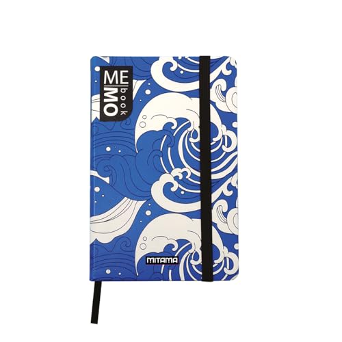 Mitama Notizbuch Pocket Grafik WAVES - MEMO BOOK - Notizbuch - Soft Touch Cover - Innentasche + Bleistift enthalten - liniertes Blatt - 9 x 14 cm von Mitama