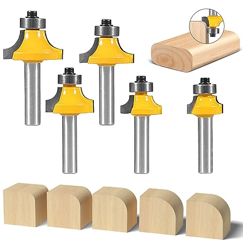 5 Stück Abrundfräser 8mm Schaft, Schaft Abrundfräser Standard Fräser Set, Fräser für Oberfräse, Radiusfräser Set, Abrundfräser Fräser Oberfräse, Abrundfräser für Kantenfräse /Frästisch 5 Stück Abrundfräser 8mm Schaft, Schaft Abrundfräser Standard Fräser Set, Fräser für Oberfräse, Radiusfräser Set, Abrundfräser Fräser Oberfräse, Abrundfräser für Kantenfräse /Frästisch von Mitening
