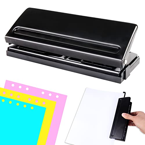 6 Fach Locher, A5 A6 A7 6-Ring-Locher mit Positionierungsmarkierung, Binder Puncher Verstellbarer Abstände, Locher aus Metall Binder Locher, für Tagesplaner, Personal, Agenda, Binder Nachfüllseiten von Mitening