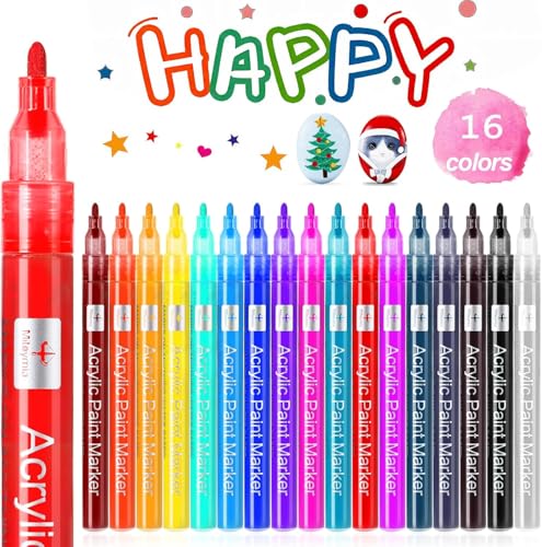 Mitoymia Acryl Markierungsstifte 16 Farben für Steinmalerei, Marker-Set, perfekte Farbe für Glas, Stein, Holz, Keramik für Kunsthandwerk oder Dekorationen Mitoymia Acryl Markierungsstifte 16 Farben für Steinmalerei, Marker-Set, perfekte Farbe für Glas, Stein, Holz, Keramik für Kunsthandwerk oder Dekorationen von Mitoymia