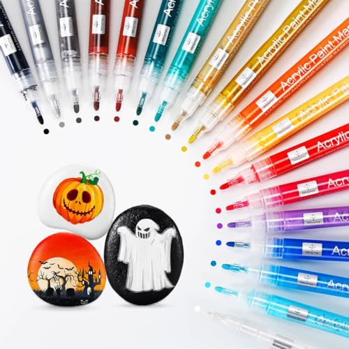 Mitoymia Acrylstifte für steine wasserfest,18 Farben multimarker,acrylstifte für holz,stifte zum kerzen bemalen acrylic paint marker pens acrylfarben stifte acryl marker von Mitoymia