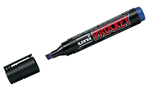 uni-ball 159051 - Marker Uni Prockey, Keilspitze, 3 - 6 mm, blau, 1 Stück von Mitsubishi