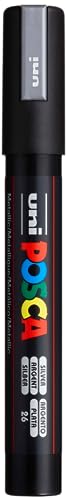 Uni-Ball 182511 - POSCA Marker mit mittelfeiner Rundspitze, silber von Uni-Ball