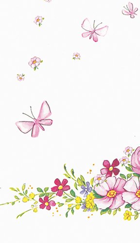 Mitteldecken Cute Flowers – Hübsche Blumen/Frühling/Schmetterlinge aus Airlaid 80x80cm von Mitteldecken
