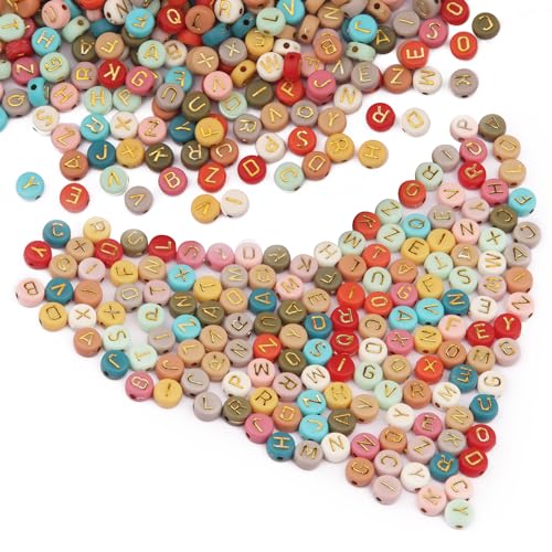 MiuCo 1660 Stück Buchstabenperlen Bunt, Alphabet Perlen zum Auffädeln A-Z bunte, 7 mm Rund Acryl perlenset mit 8m Elastische Linie, Acryl Perlen für armbänder Halsketten DIY Schmuck Herstellun MiuCo 1660 Stück Buchstabenperlen Bunt, Alphabet Perlen zum Auffädeln A-Z bunte, 7 mm Rund Acryl perlenset mit 8m Elastische Linie, Acryl Perlen für armbänder Halsketten DIY Schmuck Herstellun von MiuCo