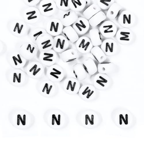 MiuCo 500 Stück Buchstabenperlen M zum Armbänder, Rund Buchstaben Perlen für Auffädeln, Alphabet Perlen Set, Letter Beads Bastelset für Armband Haarband Schmuck Basteln von MiuCo