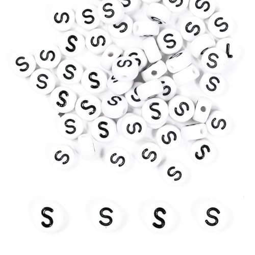 MiuCo 500 Stück Buchstabenperlen S zum Armbänder, Rund Buchstaben Perlen für Auffädeln, Alphabet Perlen Set, Letter Beads Bastelset für Armband Haarband Schmuck Basteln von MiuCo