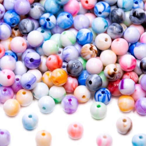 MiuCo 880 Stück Perlen zum Auffädeln, 8mm Perlenset für Armbänder Selber Machen, Acryl Bunte Glasperlen mit Loch, Runde Bastelperlen für DIY Schmuckherstellung, Halsketten, freundschaftsarmbänder MiuCo 880 Stück Perlen zum Auffädeln, 8mm Perlenset für Armbänder Selber Machen, Acryl Bunte Glasperlen mit Loch, Runde Bastelperlen für DIY Schmuckherstellung, Halsketten, freundschaftsarmbänder von MiuCo