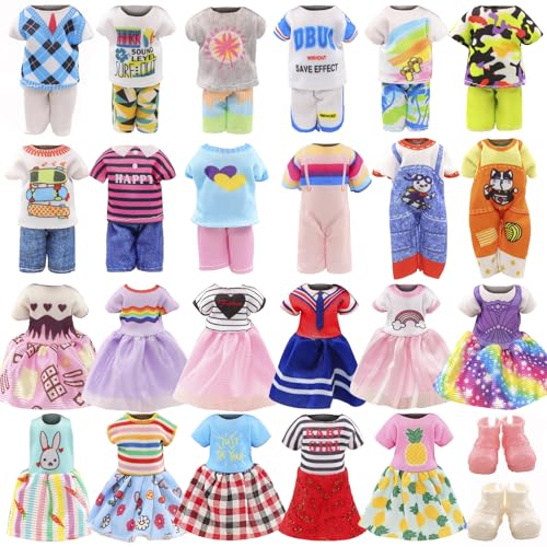 Miunana 11 Kleidung Schuhe für 6 Zoll 15 cm Puppen = 5 Kleider + 2 Schuhe für Mädchen Puppen + 4 Kleidung für Junge Puppen von Miunana