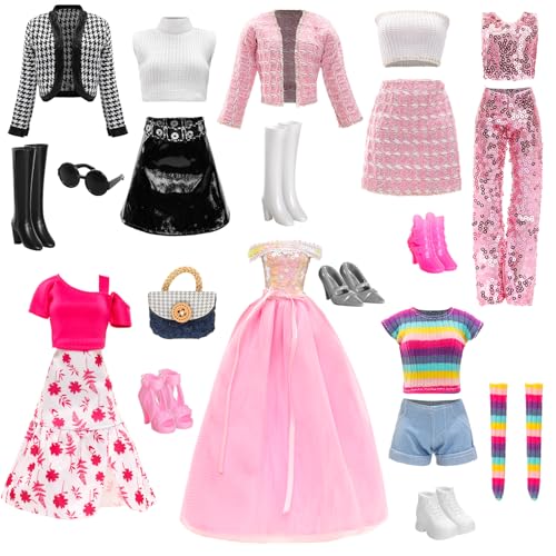 Miunana 15 Fashion Puppen Kleidung Chic Anzüge Party Kleid Pailletten Outfits Stilvolles Kleider mit 6 Paar Schuhe 3 Zubehör für 11.5 Zoll Mädchen Puppen Miunana 15 Fashion Puppen Kleidung Chic Anzüge Party Kleid Pailletten Outfits Stilvolles Kleider mit 6 Paar Schuhe 3 Zubehör für 11.5 Zoll Mädchen Puppen von Miunana