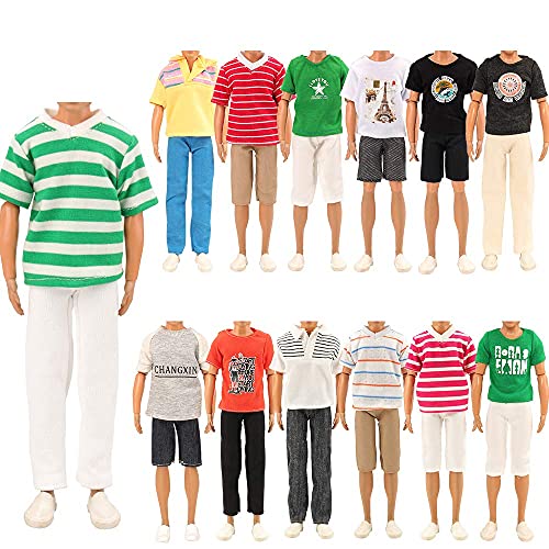 Miunana 6 Puppen Kleidung Outfits = 3 Causual T-Shirt 3 Hose für Junge Puppen Sommer Puppenkleidung Puppenbekleidung Miunana 6 Puppen Kleidung Outfits = 3 Causual T-Shirt 3 Hose für Junge Puppen Sommer Puppenkleidung Puppenbekleidung von Miunana