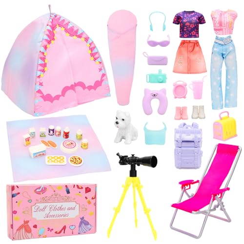 Miunana Camping Spielset mit Zelt Puppenkleidung Schlafsack Wanderrucksack Kleider Kleidung Zubehör Tiere Outdoor-Ausrüstung Fernglas für 11,5 Zoll Mädchen Puppen, Geschenk für Kinder Miunana Camping Spielset mit Zelt Puppenkleidung Schlafsack Wanderrucksack Kleider Kleidung Zubehör Tiere Outdoor-Ausrüstung Fernglas für 11,5 Zoll Mädchen Puppen, Geschenk für Kinder von Miunana