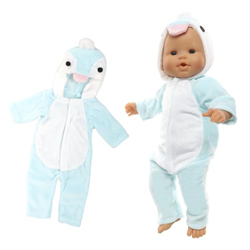 Miunana Kleidung Outfits Overall für Baby Puppen, Puppenkleidung 35-43 cm Puppenbekleidung (Pinguin) von Miunana