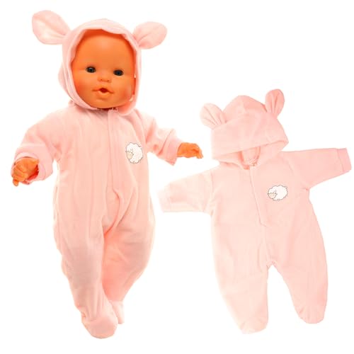 Miunana Kleidung Outfits für Baby Puppen, Puppen Overall Puppenkleidung 35-43 cm (Pink) von Miunana
