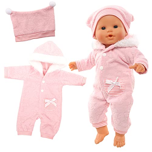 Miunana Kleidung Overall Outfits für Baby Puppen, Puppenkleidung 35-43 cm Pink von Miunana
