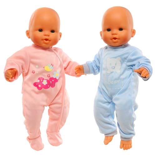 Miunana Kleidung Puppenkleidung Kleider für 35-43 cm Baby Puppen, Süße Outfits für Baby Doll (2-Set) von Miunana