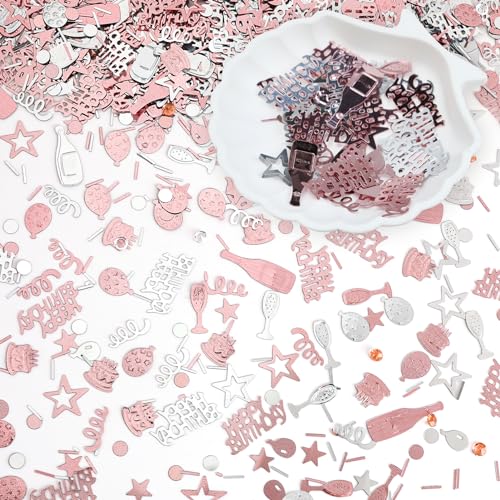 Konfetti Rosa, Tischdeko Geburtstag Konfetti Geburtstagsdeko Frauen Streudeko Happy Birthday Deko Streudeko Geburtstag Roségold Für Mädchen Frauen Für Party Schmuck in Sternform Jubiläumsfeier 30g von Miunpri