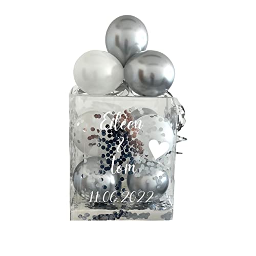Geldgeschenk, Geschenkverpackung, Hochzeitsgeschenk, Personalisierte Ballonbox, gefüllt mit Konfetti und Ballons, Glitter Drop Geldgeschenk, Geschenkverpackung, Hochzeitsgeschenk, Personalisierte Ballonbox, gefüllt mit Konfetti und Ballons, Glitter Drop von Mivame