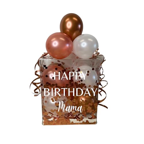 Geldgeschenk, Geschenkverpackung, Hochzeitsgeschenk, Personalisierte Ballonbox, gefüllt mit Konfetti und Ballons,Golden Gate von Mivame