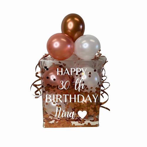 Mivame Personalisierte Ballon-Box - Kreative Geschenkidee, Geldgeschenk Verpackung, 100% Biologisch abbaubare Ballons, Perfekt für Hochzeit, Babyparty & Geburtstag von Mivame