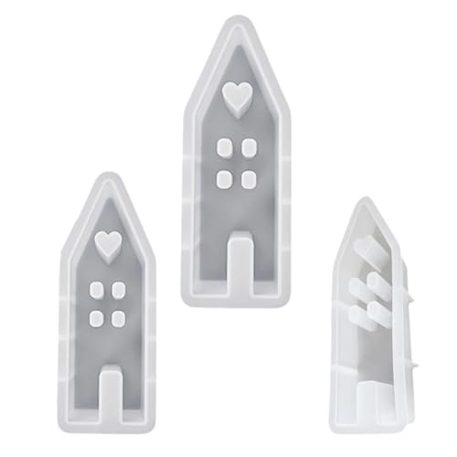 Mivanta 3 Stück Silikonformen Gießformen, Silikonform Kerzenhalter Set, Silikonform Haus mit Fenster, Gießformen Silikon Häuser, 3D Formen für Gips Gießen für Kerzenhalter Handwerk, Seife, Gips Mivanta 3 Stück Silikonformen Gießformen, Silikonform Kerzenhalter Set, Silikonform Haus mit Fenster, Gießformen Silikon Häuser, 3D Formen für Gips Gießen für Kerzenhalter Handwerk, Seife, Gips von Mivanta