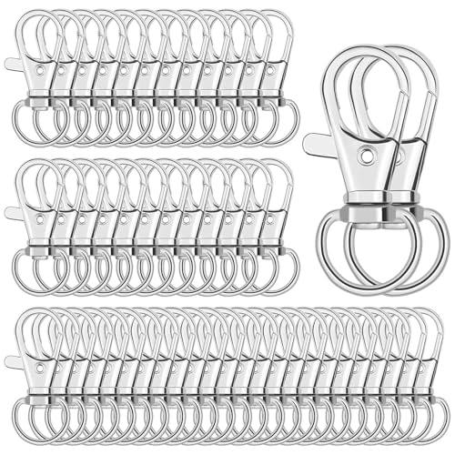 Mivanta 50 Stück Schlüsselanhänger-Haken-Clip, Mini Karabiner, Karabiner Schlüsselanhänger für Handwerk, DIY und Bastelprojekte von Mivanta