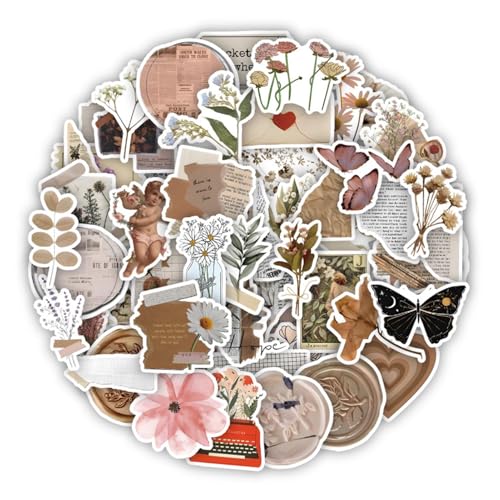 Mivanta 60 Stück Aesthetic Sticker, Kreative Journaling Sticker, Personalisierte Scrapbooking Aufkleber, Für Tagebuch, Planer, Geschenkverpackung, DIY Projekte Mivanta 60 Stück Aesthetic Sticker, Kreative Journaling Sticker, Personalisierte Scrapbooking Aufkleber, Für Tagebuch, Planer, Geschenkverpackung, DIY Projekte von Mivanta