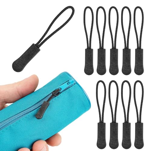 Mivanta Reißverschluss-Zipper – 10er-Set schwarze Ersatz-Zipper für Rucksäcke, Taschen & Kleidung, einfache Anwendung, langlebig und rutschfest von Mivanta