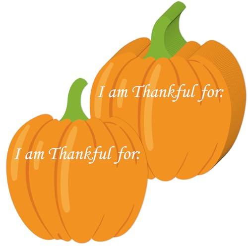 MixTeach 120 Stück Thanksgiving-Tischkarten, Kürbis-Papier, Tischdekoration, zum Ausfüllen von Dankbarkeitskarten, Kürbis-Papierausschnitt für Herbst, Erntedankfest, Ernte, Abendessen, Partyzubehör von MixTeach