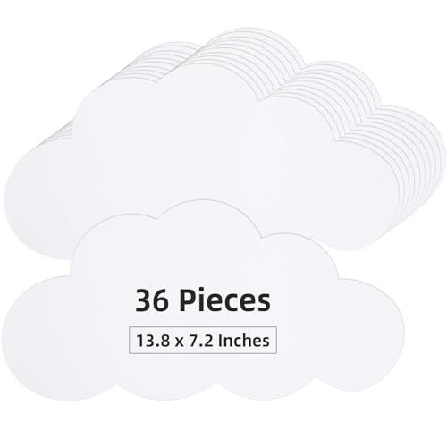 MixTeach 36 Stück große weiße Wolkenausschnitte 35,6 cm Papierform Karte gestanzte Raumdekorationen für Klassenzimmer Pinnwand Wand Kinderzimmer Spielzimmer Dekor MixTeach 36 Stück große weiße Wolkenausschnitte 35,6 cm Papierform Karte gestanzte Raumdekorationen für Klassenzimmer Pinnwand Wand Kinderzimmer Spielzimmer Dekor von MixTeach