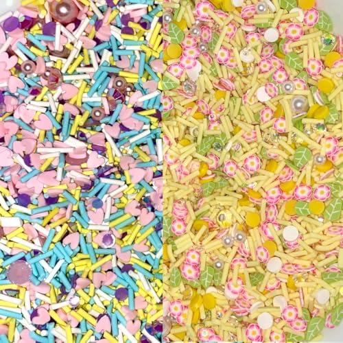 Mixalie Künstliche Streusel, 100g, Polymer Dekorationen für Schleim, Nagelkunst, DIY Basteln, Handyhülle, Harz (Mix 2) von Mixalie