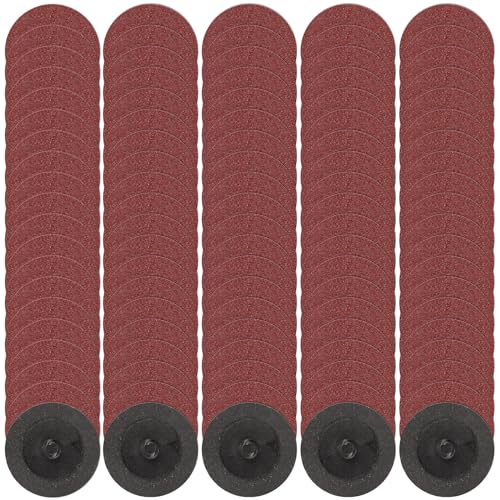 100 Stück 5,1 cm Schleifscheiben, Zirkoniumbeschichtete Rollverschlussscheibe Schleifpapier für Oberflächenvorbereitung (Körnung 80) von Mixiflor