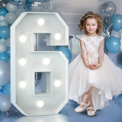 91 cm beleuchtete Zahlen, Geburtstagsdekoration: großes Festzelt, Zahlen 6 für 6. 16. Party, Dekoration, Hochzeit, Babyparty, große Zahlen, Luftballons, Rahmen, Schaumstoffkarton, Mosaik, Ballonbogen, 91 cm beleuchtete Zahlen, Geburtstagsdekoration: großes Festzelt, Zahlen 6 für 6. 16. Party, Dekoration, Hochzeit, Babyparty, große Zahlen, Luftballons, Rahmen, Schaumstoffkarton, Mosaik, Ballonbogen, von Mixifox