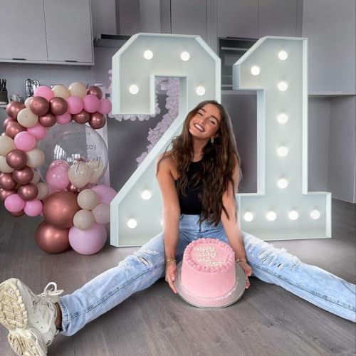 Dekoration zum 21. Geburtstag für Sie und Ihn: Leuchtende Zahlen, groß, 1,2 m, großes Festzelt, Zahl für Luftballons zum 12. 21. Geburtstag, Jahrestag, Party, Dekoration, Geschenk, Karton, Mosaik, Dekoration zum 21. Geburtstag für Sie und Ihn: Leuchtende Zahlen, groß, 1,2 m, großes Festzelt, Zahl für Luftballons zum 12. 21. Geburtstag, Jahrestag, Party, Dekoration, Geschenk, Karton, Mosaik, von Mixifox