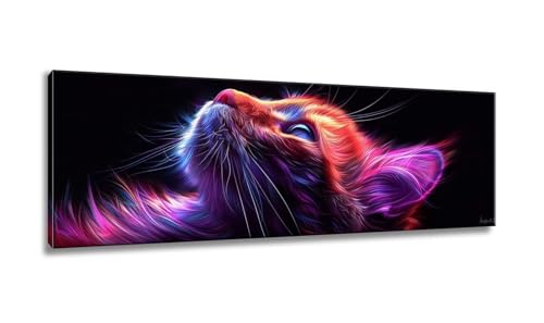 Diamond Painting Katze, Diamant Painting Bilder, Diamond Painting Erwachsene, Diamond Painting Groß xxl Tier Diamond Painting Set, DIY Cross Stickerei Malerei Kits für Home Wand Dekor 90x270cm MX-510 von Mixmblon