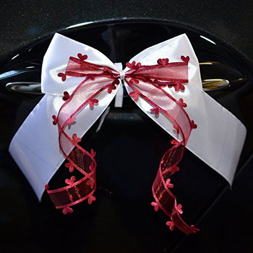 Miya@ 10 hochwertige Handgemacht Rot Antenneschleifen mit Herzschleifen aus Satin, Auto Schleifen, Hochzeit Deko, Autoschmuck Miya@ 10 hochwertige Handgemacht Rot Antenneschleifen mit Herzschleifen aus Satin, Auto Schleifen, Hochzeit Deko, Autoschmuck von Miya