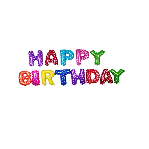 Miya XXL Happy Birthday Buchstaben Luftballon mit Klebepunkten, golden Deko Luftballon, Aluminiumfolie Ballons, Folienballon, Deko für Geburtstag Party, Helium Ballons, (Bund) von Miya