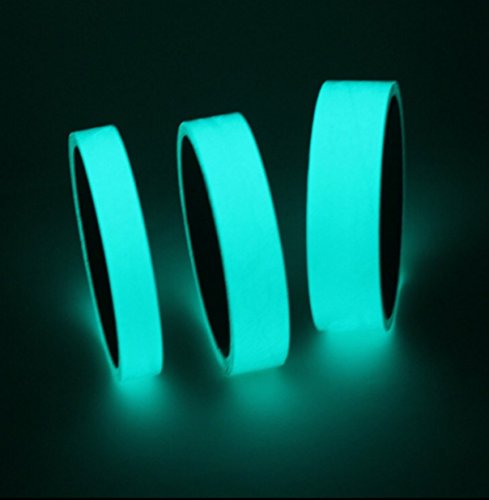 Miya hochwertige 10m Phosphor Klebeband (hell Blau-grün) Markierungsband Leuchtband nachtleuchtend wassdicht Anti. (15mm) ca.6-8 Stunden hell leuchten von Miya