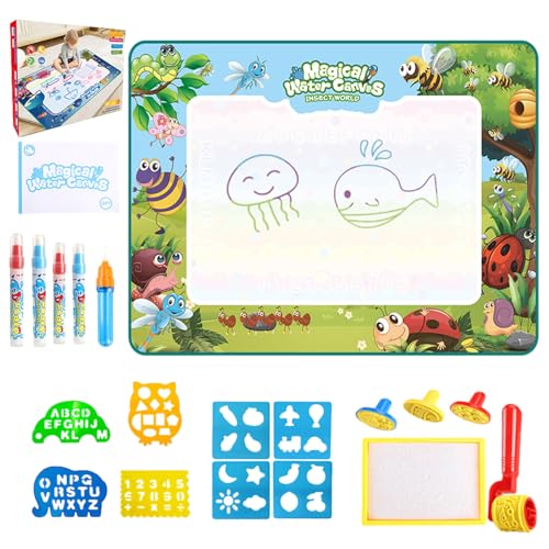 Miyanvuo Wasser-Doodle-Zeichenblock, Kinderspielzeug Wasser-Doodle-Matte - Aquarellmatte 150 x 90 cm - Wassermalmatte, Malset, Zeichenbrett, kein Durcheinander, wiederverwendbar, lehrreich, Spaß für von Miyanvuo