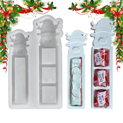 Miyanvuo Weihnachts Rentier Formen Für Harzguss - Elch Silikon Formen - Saisonale Bastelformen Für Epoxidharz Gussteile Dekoration Schokolade Süßigkeiten von Miyanvuo