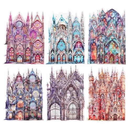 MiyouLuna Moonlight City PET-Aufkleber, große Gothic-Schloss-Aufkleber für Scrapbooking, Bastelarbeiten, Tagebücher und Junk-Tagebuch, Ephemera, mit Organizer, 60 Stück MiyouLuna Moonlight City PET-Aufkleber, große Gothic-Schloss-Aufkleber für Scrapbooking, Bastelarbeiten, Tagebücher und Junk-Tagebuch, Ephemera, mit Organizer, 60 Stück von MiyouLuna