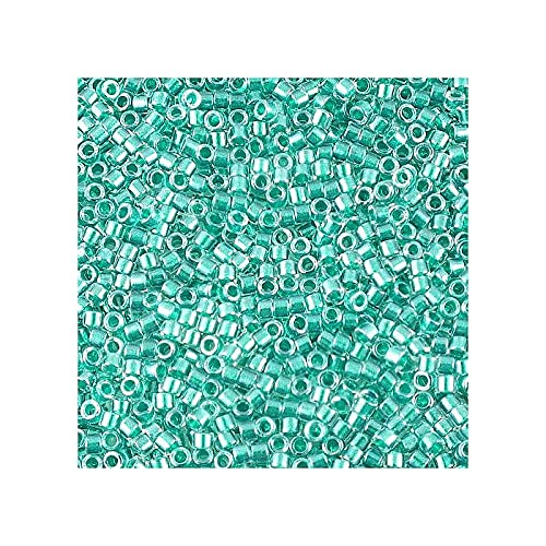 5 g Miyuki Delica 11/0, funkelndürsiger Kristall 1,6 mm (Sparkling Teal Lined Crystal) von Miyuki Art Flower