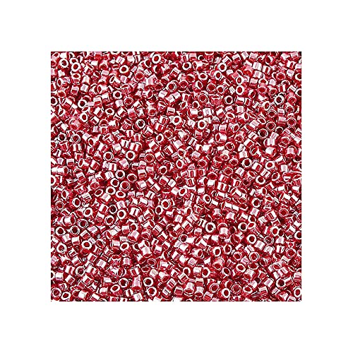 5 g Miyuki Delica 11/0 opaker glanz dunkelrot 1,6 mm (Opaque Luster Dark Red) von Miyuki Art Flower