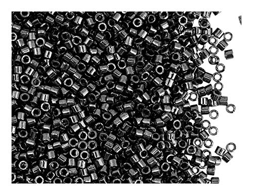 10gr 10/0 Miyuki® Delica® - Japanische Glasperlen mit einem Durchmesser von 2,2 mm mit einem Loch von 1,0 mm, Gunmetal (Dark Grey Metallic) von Miyuki Delica Perlen